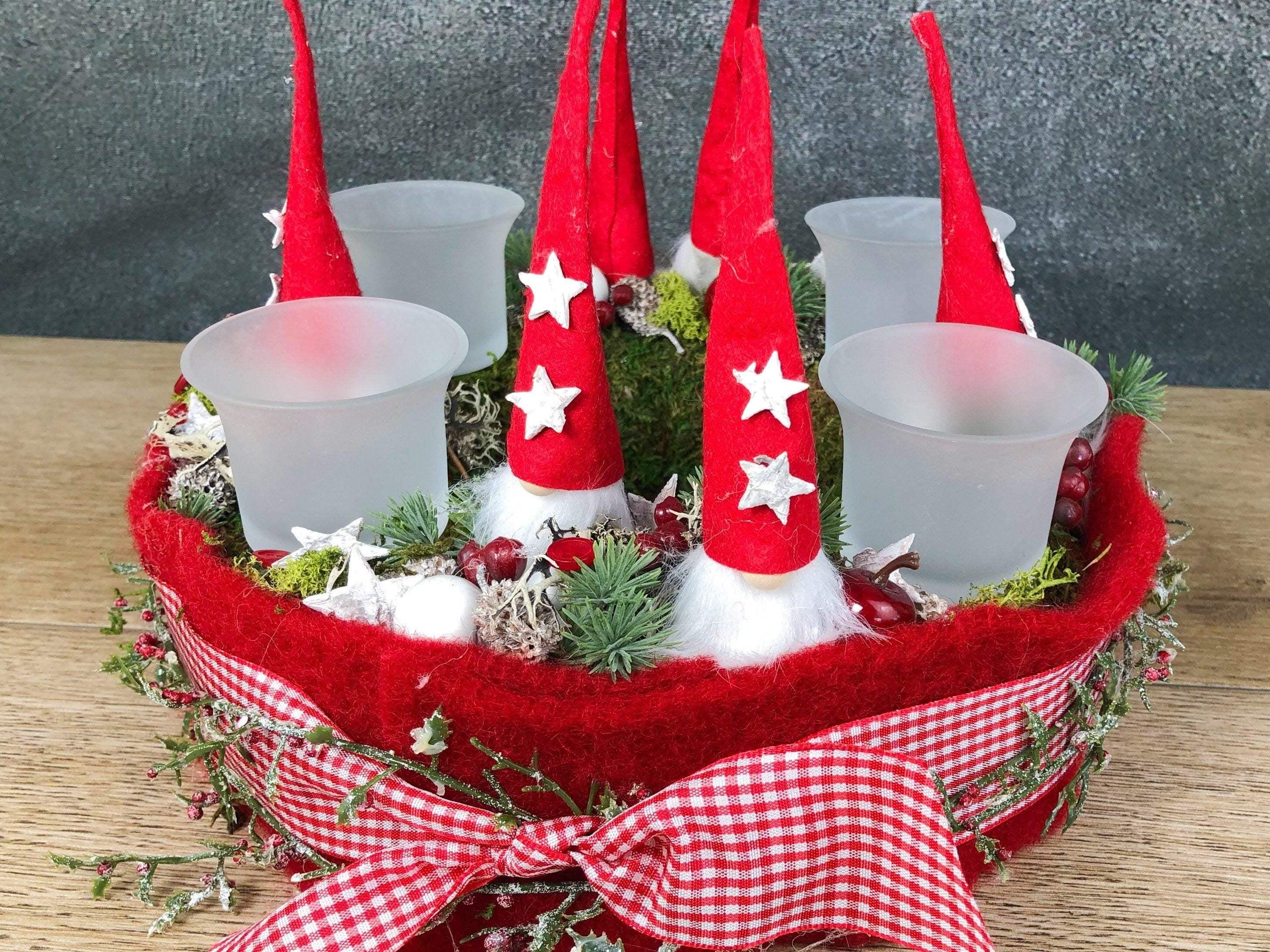 2er-Set Künstlicher Weihnachtskerzenkranz – Adventskranz Mit Tannenzapfen & Früchten, 28 Cm Außendurchmesser, Tischdeko Kamin Deko Weihnachten