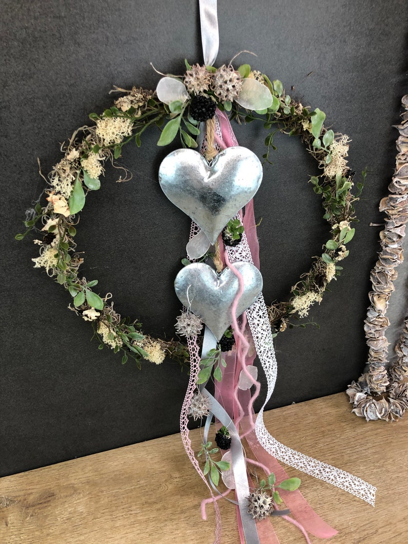 Türkranz Ganzjährig - Boho Herz-Deko Mit Makramee Und Trockenblumen Für Haustür