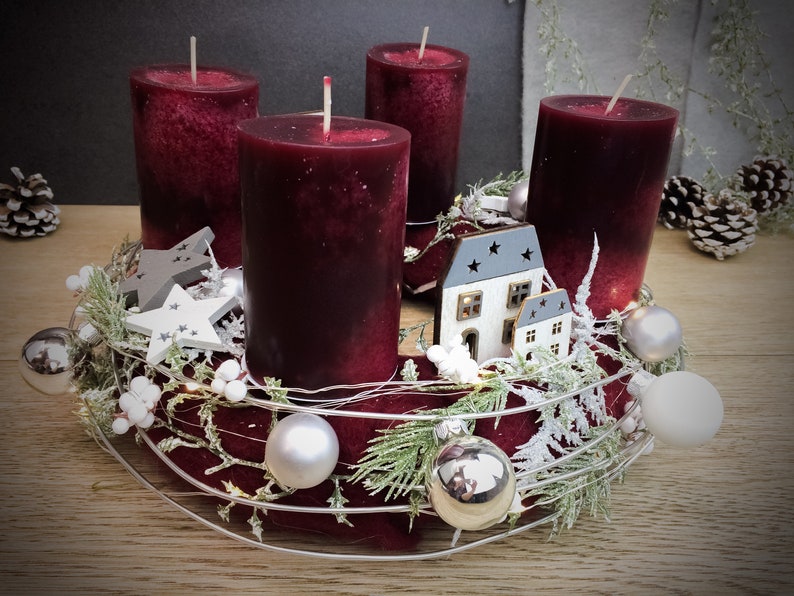 Advent Wreath Advent Calendar LED Fairy Lights Houses Large Etsy