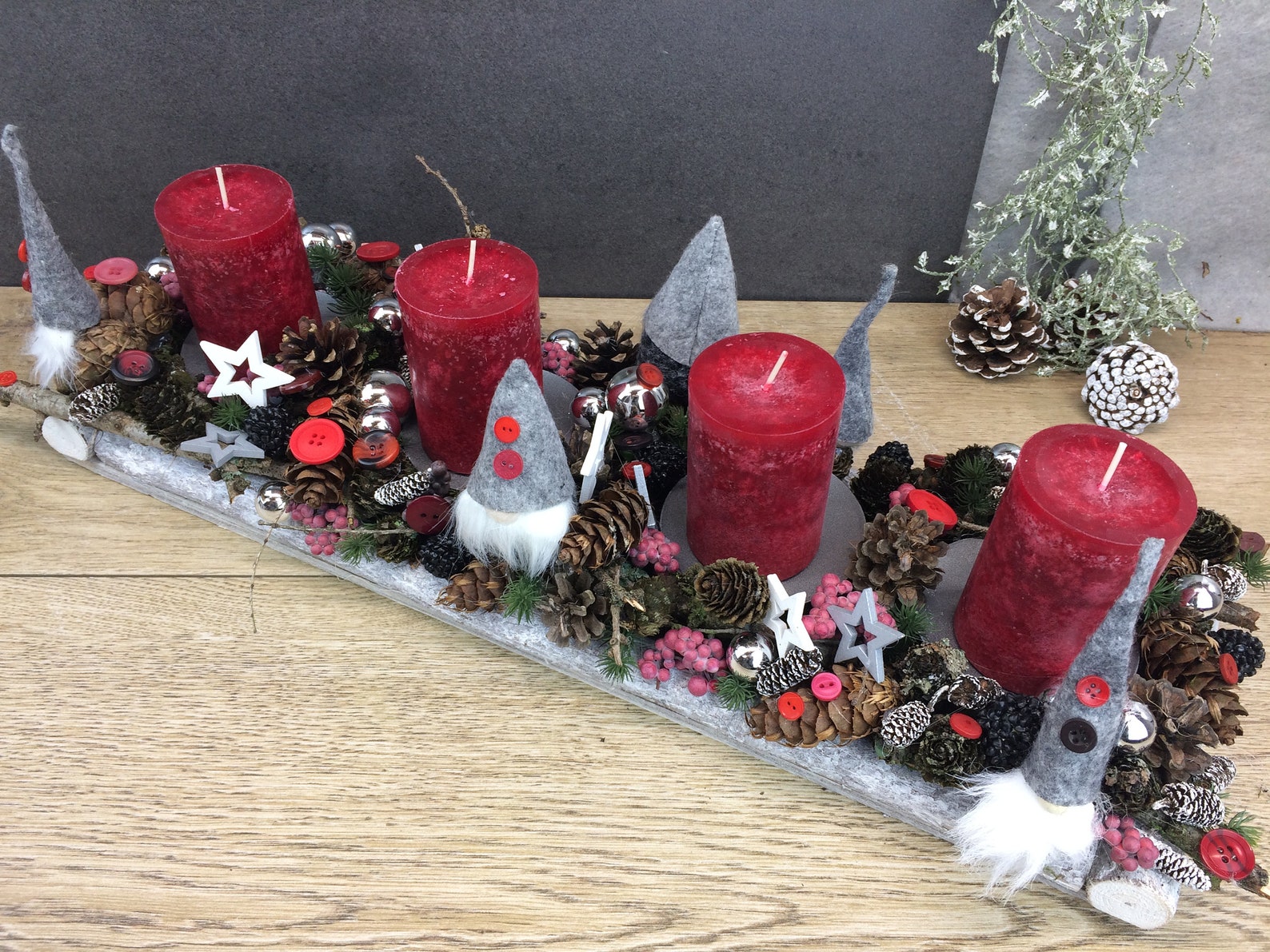 Adventskranz Adventskalender Wichtel Modern Länglich | Etsy
