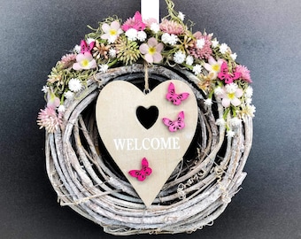 Welcome wreath – year-round silk flower front door decoration – custom
