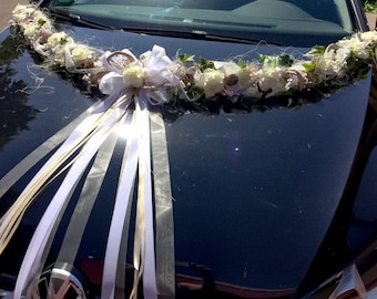 Autoschmuck Autodekoration Autoblumenschmuck Girlande Wunschfarbe Hochzeit Wedding