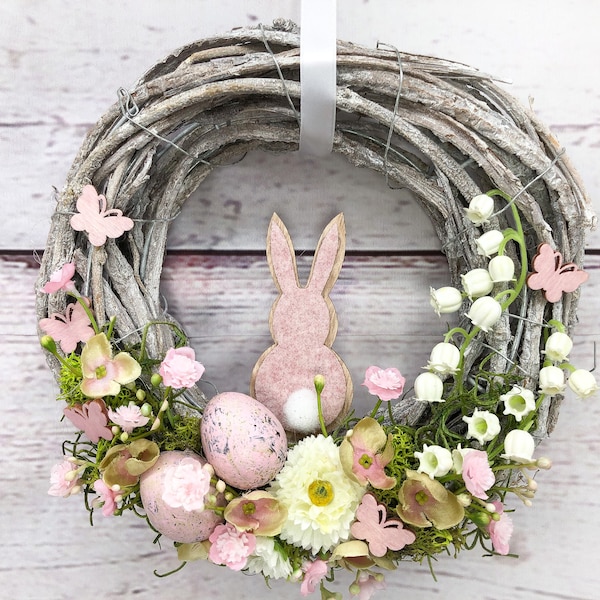 Türkranz 20cm Türdeko Türschmuck Hase Ostern Osterhase Ei Eier Schleierkraut Knopf Hase Schmuck Herbst