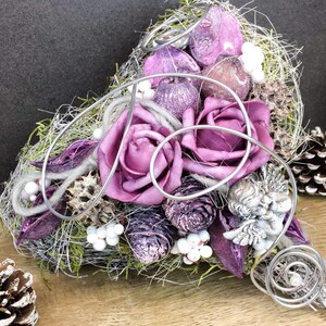 Grabgesteck Grabschmuck Herz Wunschgröße Grabdekoration Grabschmuck Allerheiligen – handgemacht aus Seiden- und Kunstblumen, langlebig & pflegeleicht von SarahsFlowerStudio