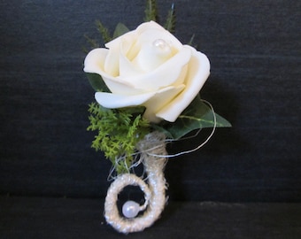 Badge wedding groom rose wedding white pearl brooch