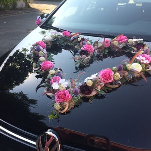 Autoschmuck Herz Hochzeit Rose Bild 2