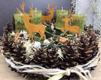 Advent Wreath Advent Calendar Cones Mushroom Deer Cinnamon Candles Fir Felt Modern NaturalLy Dried Artificial Durable