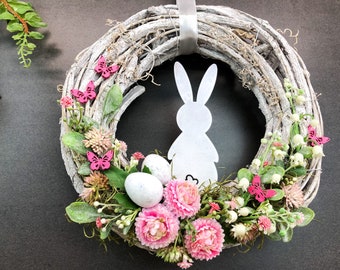 Door wreath door decoration door decoration bunny Easter bunny lily of the valley egg eggs door jewelry autumn