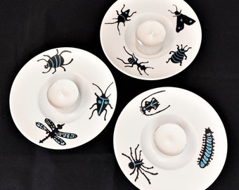 Porcelain bowls hand-painted set of 3