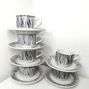 Coffee cups set of 6 porcelain coffee cups, , cups porcelain, cups modern pattern, hand-painted porcelain, special gift cups,