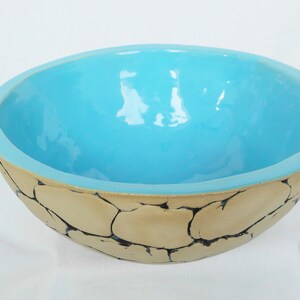 Large Ceramic Bowl Light Blue Handmade Fruit Bowl Salad Bowl Floating Candle Bowl image 3