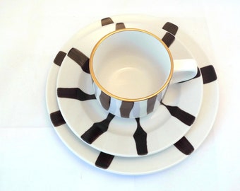 3-piece coffee set (gold) hand-painted