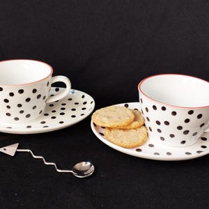 Coffee cups porcelain hand-painted 4 pieces