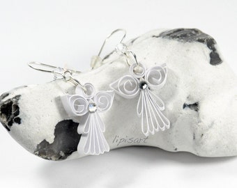 Earrings - Radiant angels with 925 silver hooks
