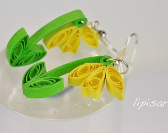 Earrings - daffodils daffodils paper quilling