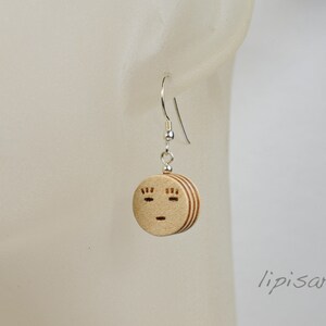 Earrings Face Veneer Woods 925 Silver image 3