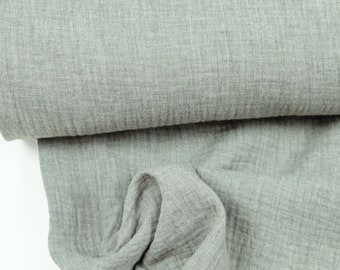 12.90 Euro/Meter Muslin Fabric Light Grey uni