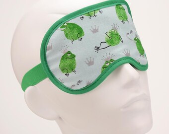 Schlafmaske, Augenmaske, Schlafbrille - Frösche - HANDMADE IN GERMANY