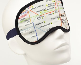 Schlafmaske, Augenmaske, Schlafbrille - U-Bahn Berlin1 - HANDMADE IN GERMANY