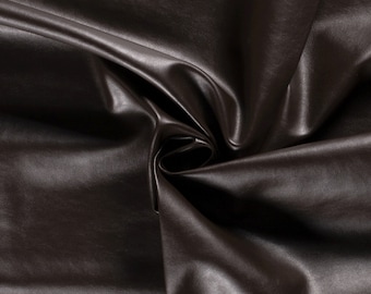 Imitation leather plain dark brown