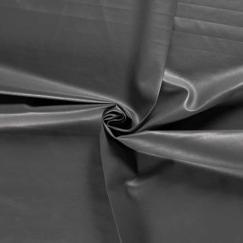 Imitation leather plain medium gray image 3