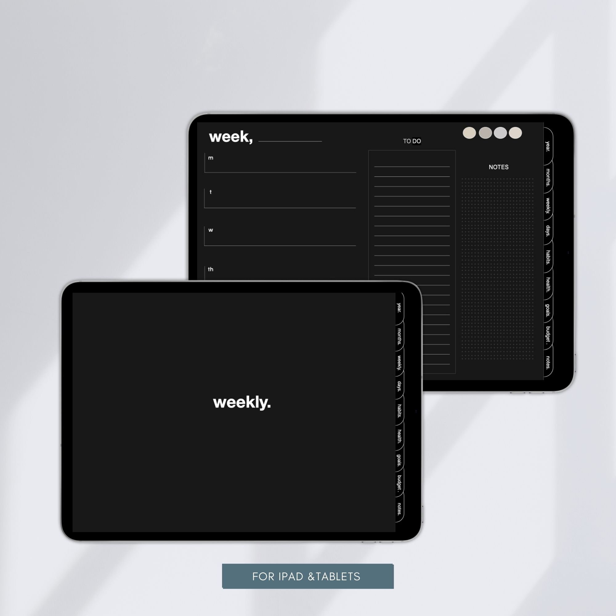 Digital Planner DARK MODE GoodNotes Digital UNDATED Daily Etsy