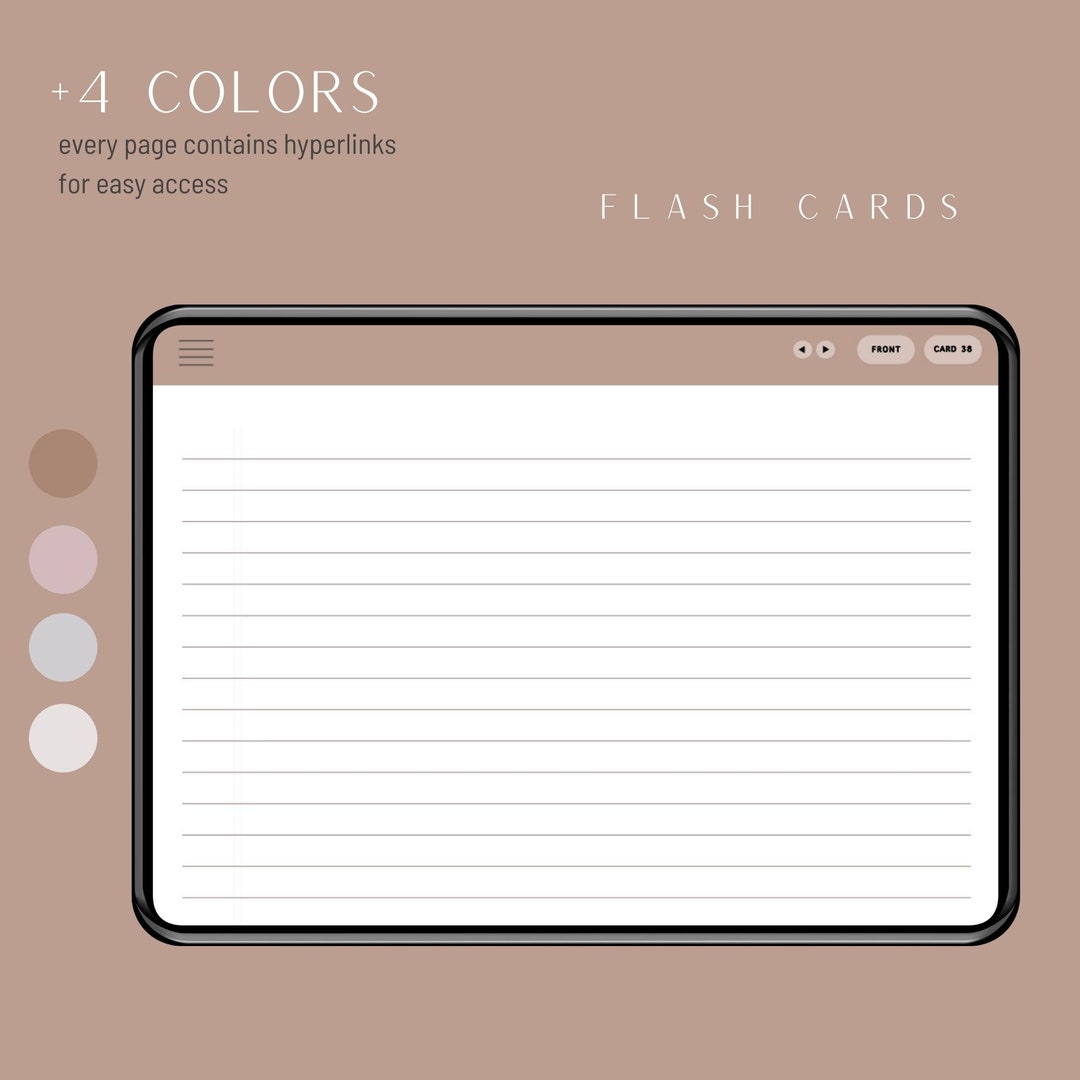 Flash Cards for Goodnote, Study Flash Cards, Digital Student Flash