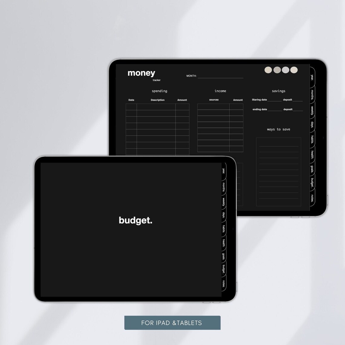Digital Planner DARK MODE GoodNotes Digital UNDATED Daily Etsy