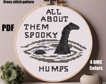 All about the Loch Ness monster digital cross stitch pattern _ cryptid lover _ 84x84 stitches