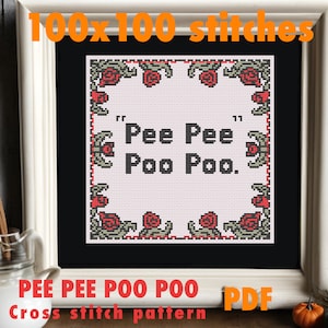 Pee pee poo poo cross stitch pattern