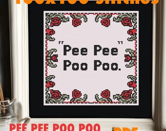 Funny "Pee Poo" Cross Stitch Pattern (PDF)