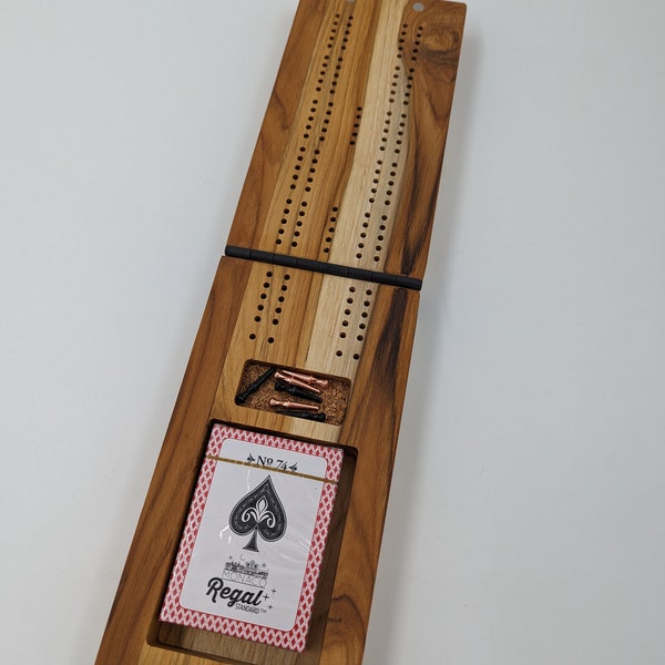Portable Teak Travel Cribbage Board - Compact, Stylish, and Ready for Adventure