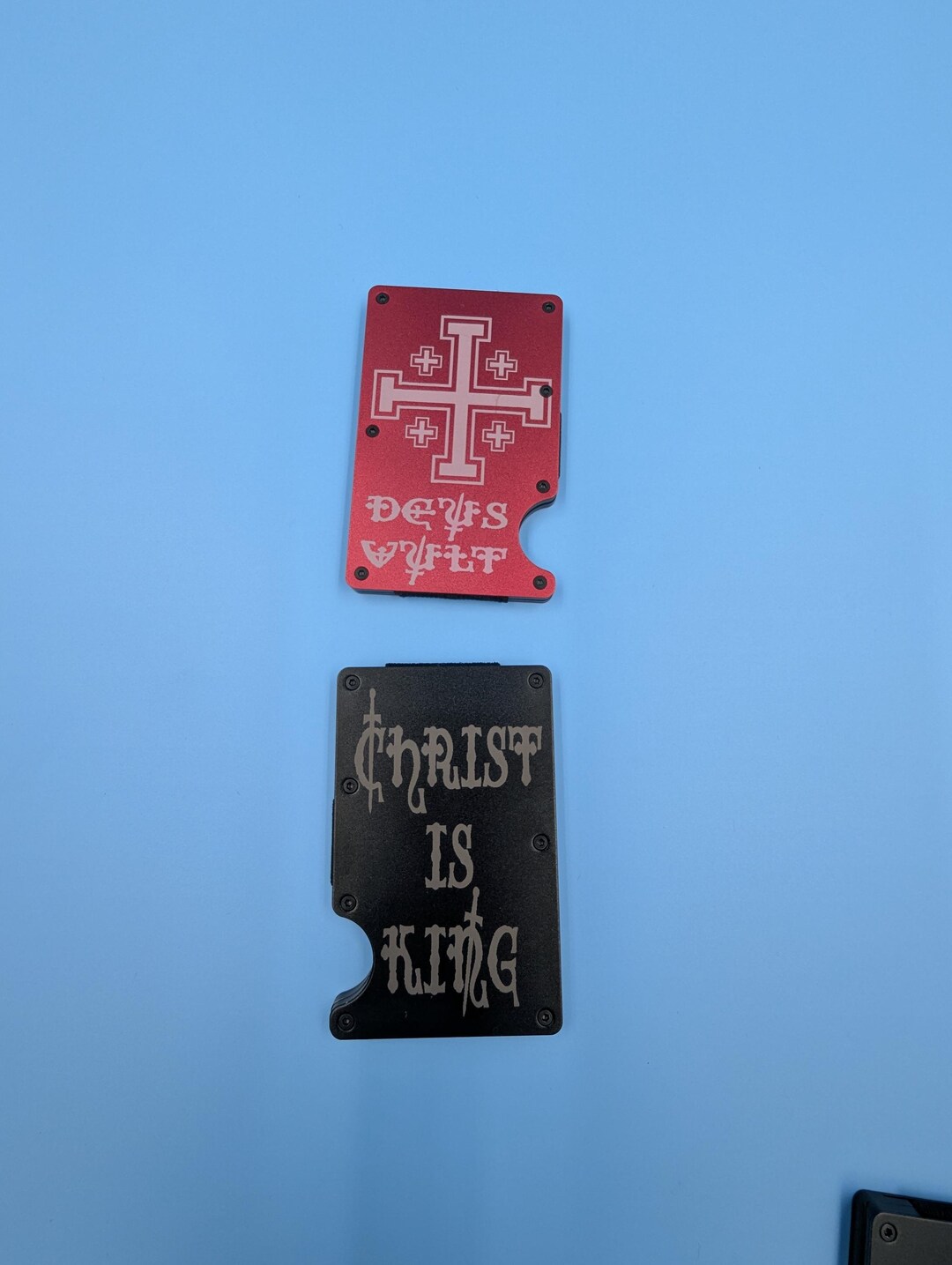 Deus Vult Wallet Metal Rfid Blocking No Moneyclip Etsy