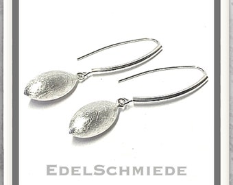 Ohrhänger 925 Silber mit eismattiertem Tropfen