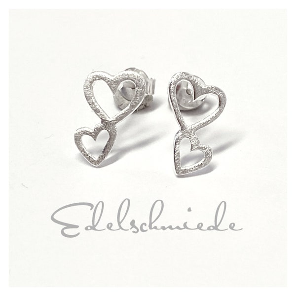 cute heart studs 925 silver ice cream