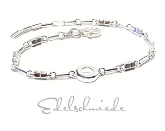 Armband 925/- Sterling Silber Fantasiemuster stabil beweglich 16 - 19cm