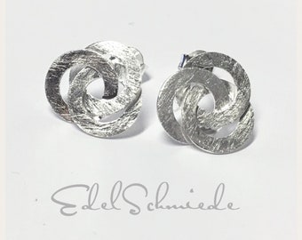 wonderful ear studs in 925 silver ice matt "3Rings"