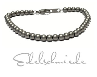 Bracelet stainless steel ball 5 mm matt Classic combinable 21 cm