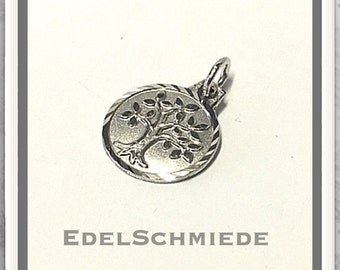 Tree of life pendant in real silver 925 rhod.