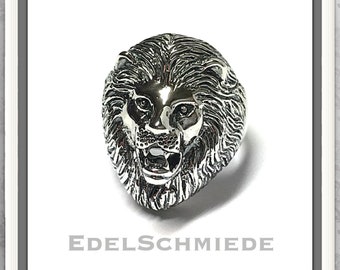 Herrenring 925 Silber mit großem Löwenkopf - #64