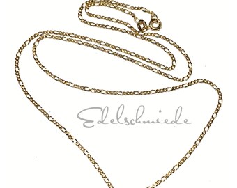 Necklace yellow gold 750/- Figaro 3:1 pattern delicate fine 50 cm