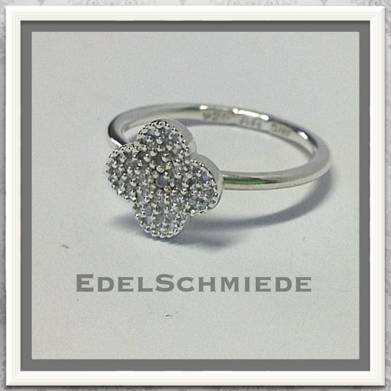 Schmaler Ring In 925 Silber Mit Blutenmotiv Zirk 50 Etsy