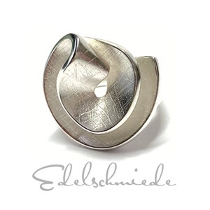 Ring 925 silver partially matted solid jewelry ring #55