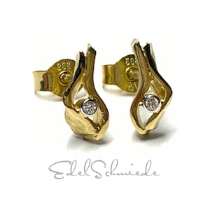 Ohrring 585/- Gelbgold Brillant 0,02ct w/si Ohrstecker Solitär