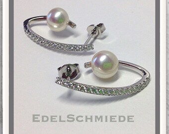 Earrings with Pearl u circ. 925 Syllable