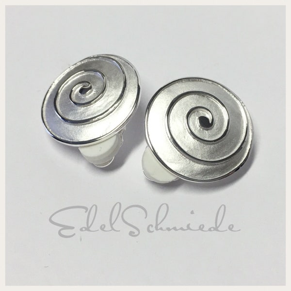 gorgeous large ear clips 925 silver partly matt