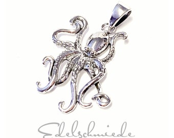 cute octopus blackened in 925 silver as pendant