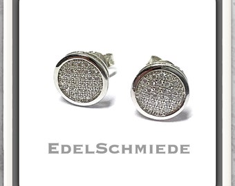 einfarbige Ohrstecker in 925 Silber mit Zirkonia