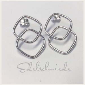 Modern stud earrings 925/-silver rhod geometric shape