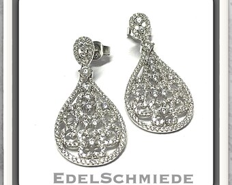 noble earrings 925 silver rhod with zirconias